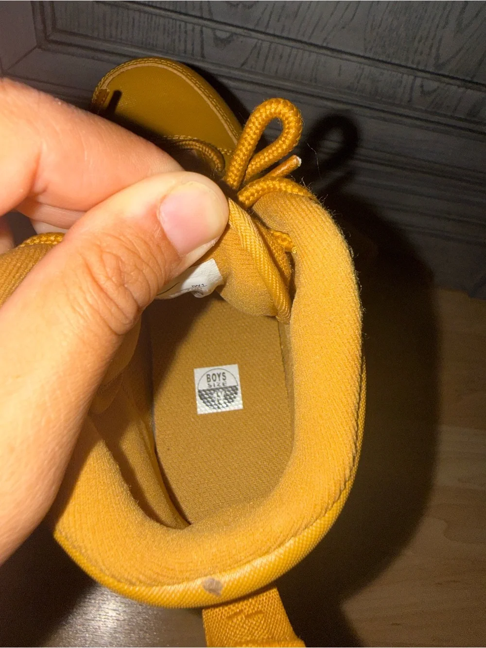Never Worn! No Box! No Tags. Mustard Yellow Lace-Up Work BootsBoys  Size 1